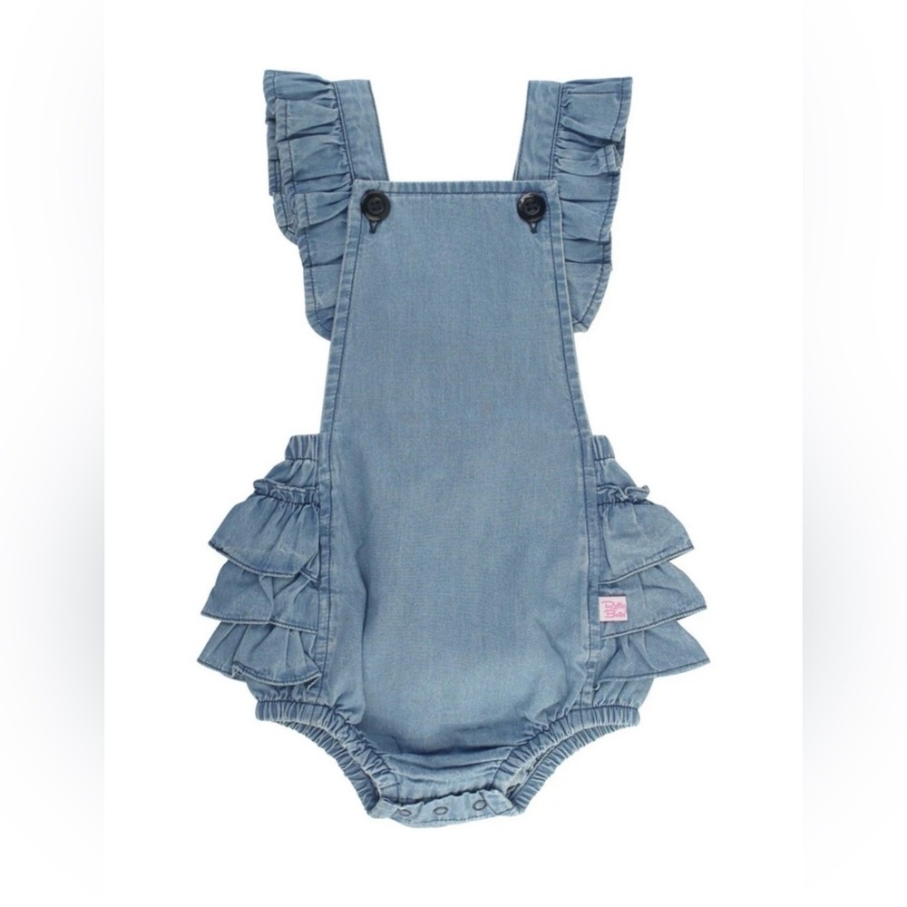 Ruffle Butts Denim Ruffled Overalls